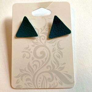 Navy blue triangle earrings